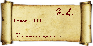 Homor Lili névjegykártya