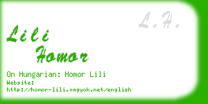 lili homor business card